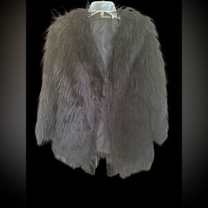 Black Faux Fur Coat - Women’s Luxurious Winter Jacket Lanshifei large